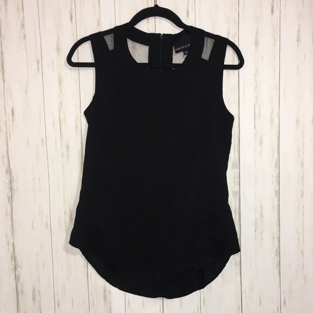Harlow & graham black top blouse small